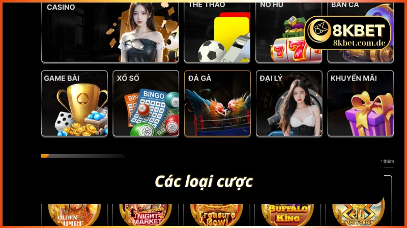 Các loại cược trong Tài Xỉu 8KBET